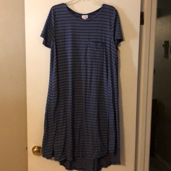 LuLaRoe Dresses & Skirts - Lularoe Carly dress - blue stripe